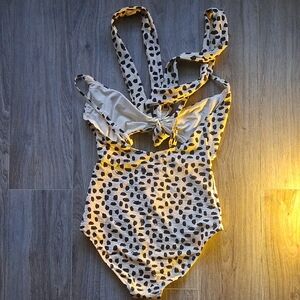 Aerie Black and Cream One-Piece Swimsuit